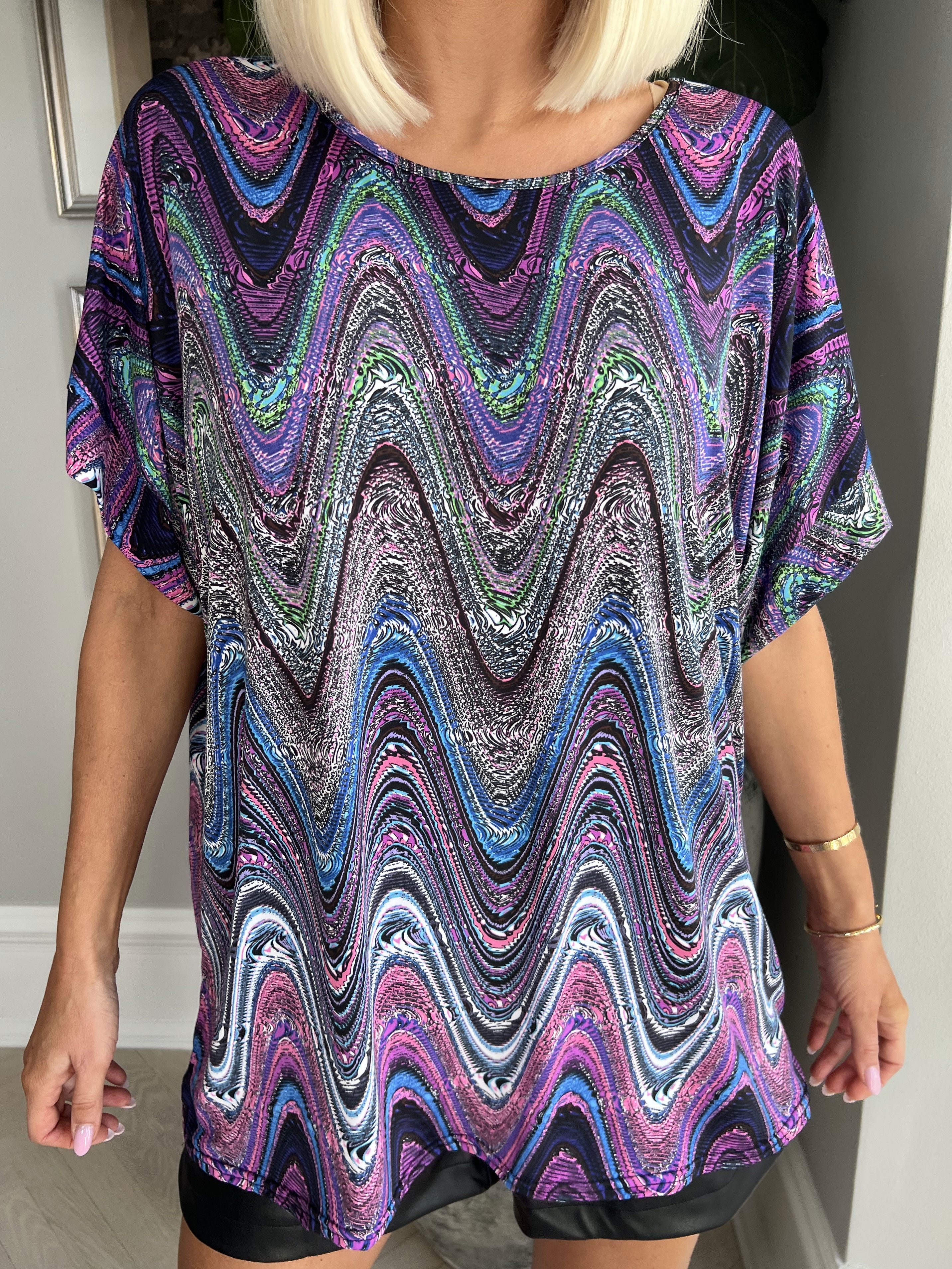 Indy - Mønstret blød bluse